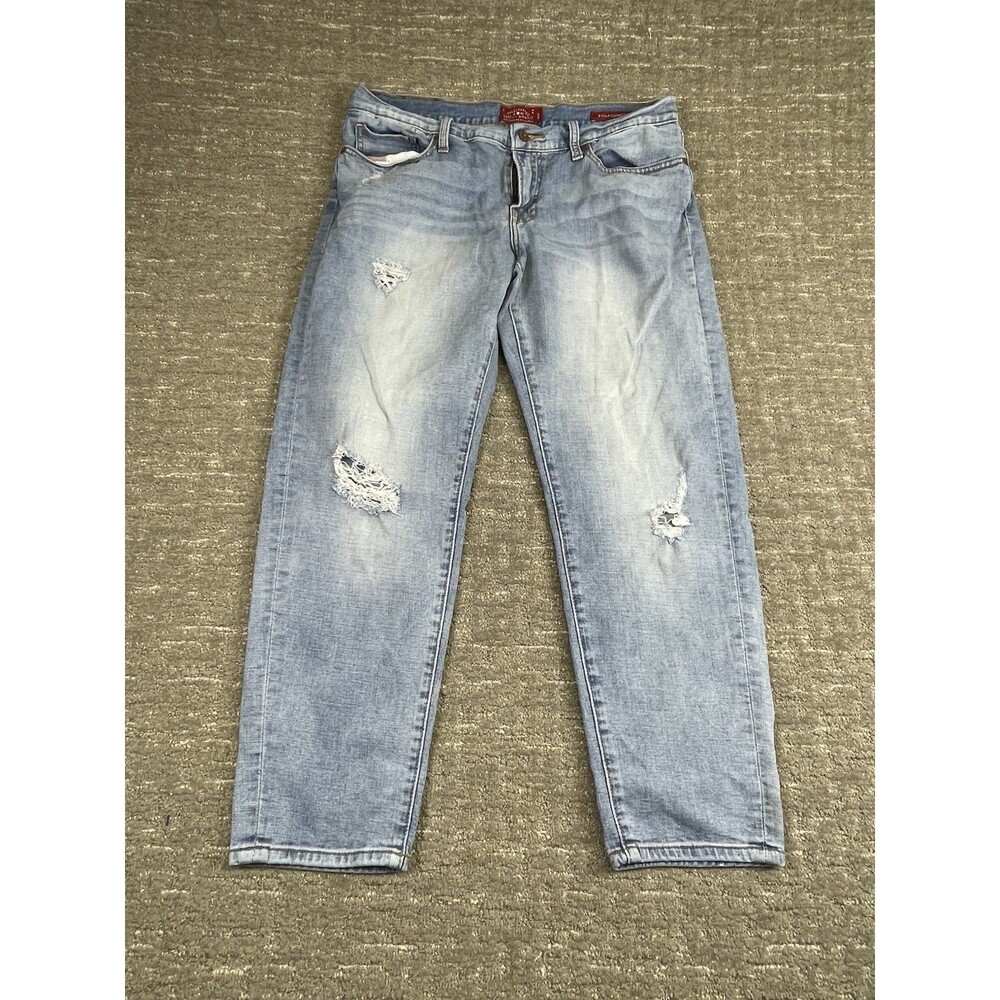 Lucky Brand Sienna Cigarette Distressed Jeans Mid Rise Women's 10/30 Light Blue